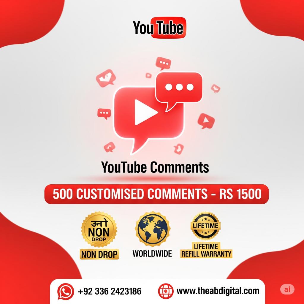 500 Customised YouTube Comments 500 Customised YouTube Comments - Image 1