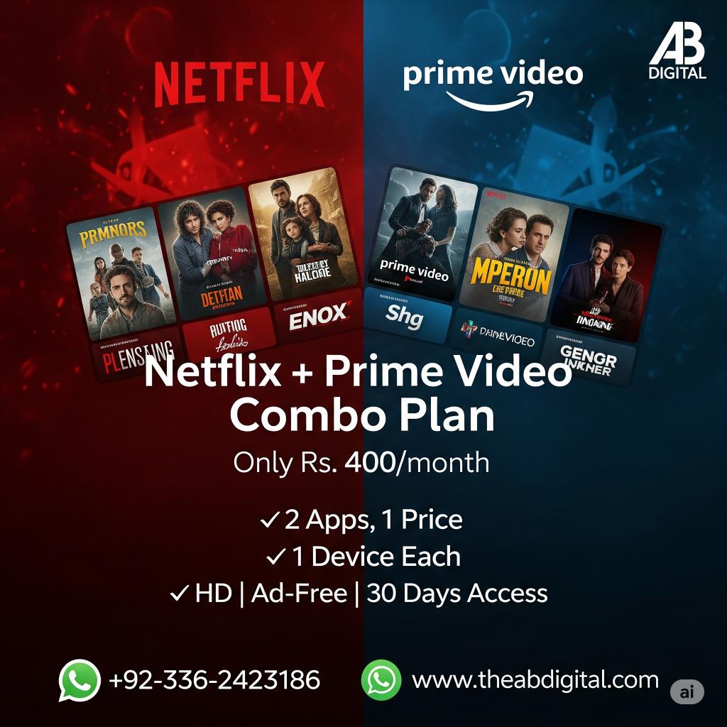 Netflix + Prime Video Combo Subscription Netflix and Prime Video Combo Package - Image 1
